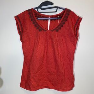 Prana Blossom Top - Peach Gerberas - Size Medium